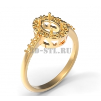 3D ring with stones No. 404