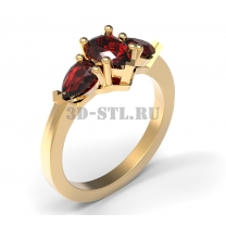 3D ring with stones No. 35