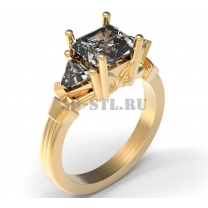 3D ring with stones No. 141
