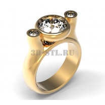 3D ring with stones No. 242
