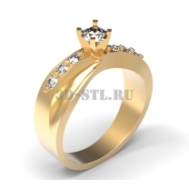 3D ring with stones No. 16