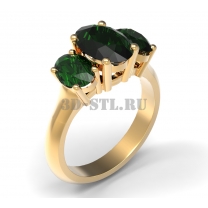 3D ring with stones No. 78