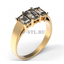 3D ring with stones No. 254