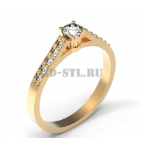 3D ring with stones No. 46