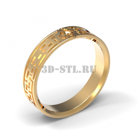 3D Ring with Stone #94 | 3D Model of a Jewelry Ring for Waxing (*.3dm)