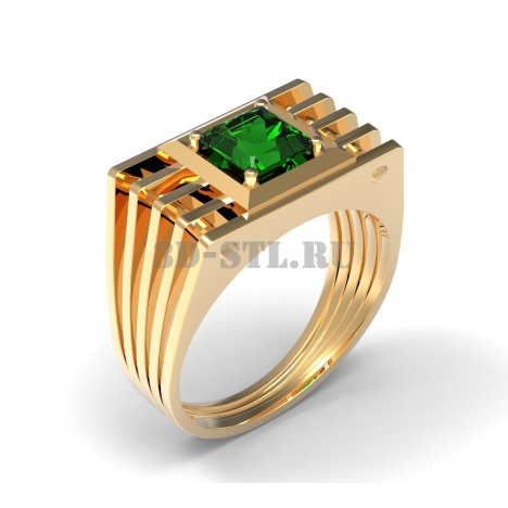 3D Ring with Stone #143 | 3D Model of a Jewelry Ring for Waxing (*.3dm)