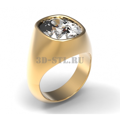 3D кольцо с камнем №67 | 3D модель ювелирного кольца для восковки (*.3dm)