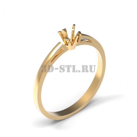 3D Ring with Stone #131 | 3D Model of a Jewelry Ring for Waxing (*.3dm)