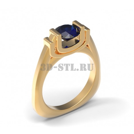 3D Ring with Stone No. 70 | 3D Model of a Jewelry Ring for Waxing (*.3dm)