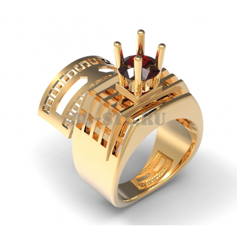 3D Ring with Stone No. 20 | 3D Model of a Jewelry Ring for Waxing (*.3dm)