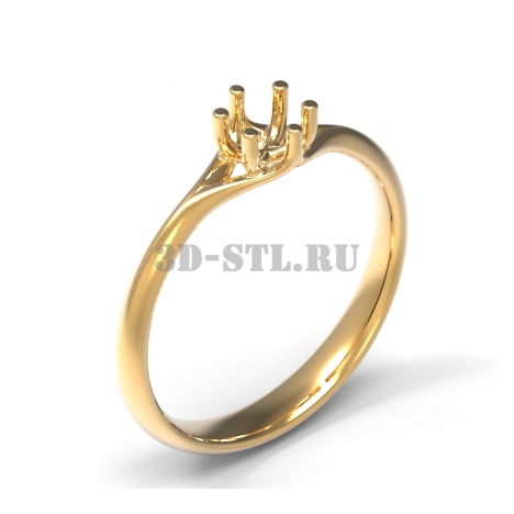 3D кольцо с камнем №137 | 3D модель ювелирного кольца для восковки (*.3dm)