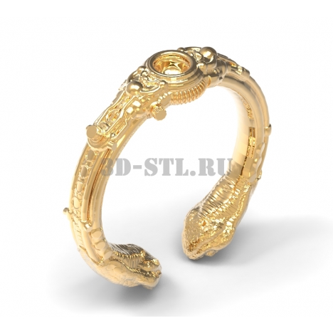 3D кольцо с камнем №140 | 3D модель ювелирного кольца для восковки (*.3dm)