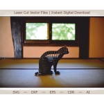 Laser Cut 3D Cat Vector File