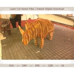 3D макет носорога для лазерной резки