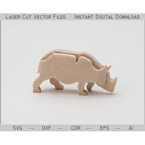 Rhinoceros Laser Cut File