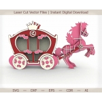 Pony and Carriage 3D Laser Cut File