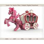 Pony and Carriage 3D Laser Cut File