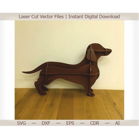 Dachshund Shelf Laser Cut File