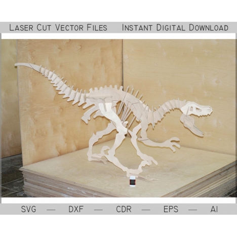 Laser Cut Dinosaur Skeleton 3D Model