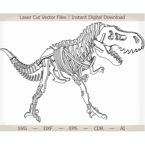 T-Rex Skeleton Laser Cut File