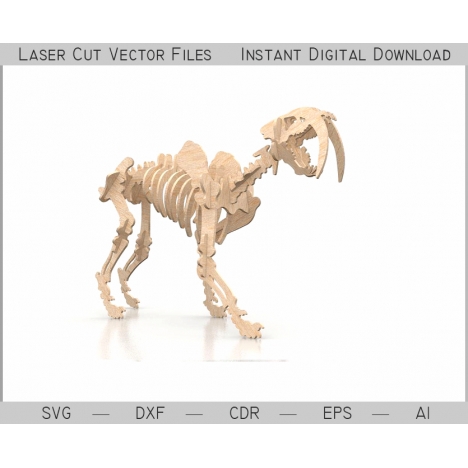 Woolly Mammoth Skeleton Laser Cut File