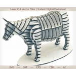 3D Cow Laser Cut File