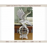 Eagle on Globe Laser Cut File