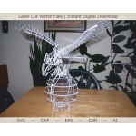 Eagle on Globe Laser Cut File