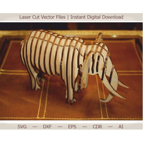 Elephant 3D Laser Cut File