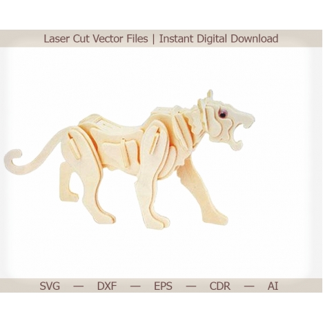 Tiger 3D Laser Cut File