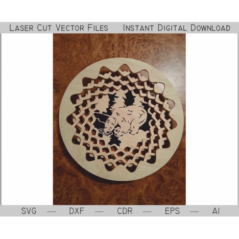 Laser Cut Bear Panel