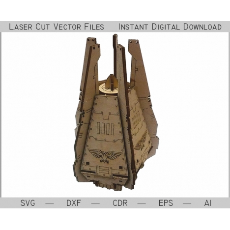 Landing Capsule Laser Cut File 3D Spacecraft Model