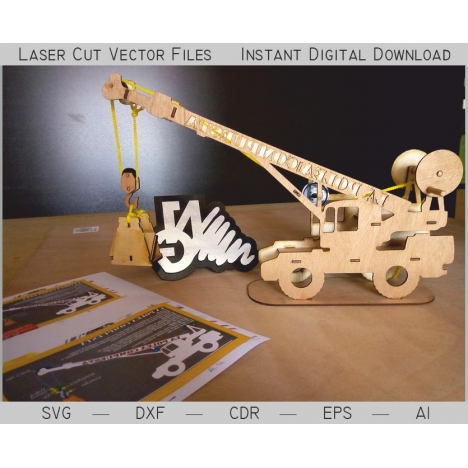 Crane Truck Laser Cut File