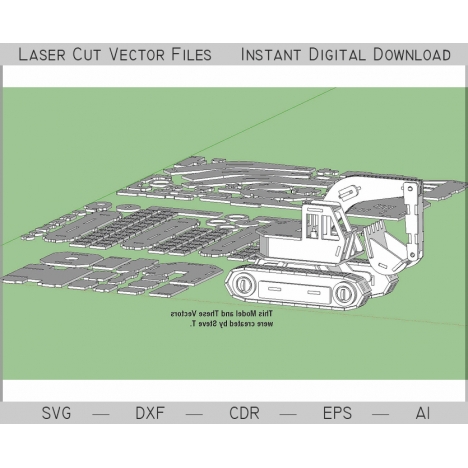 3D Excavator Laser Cut File