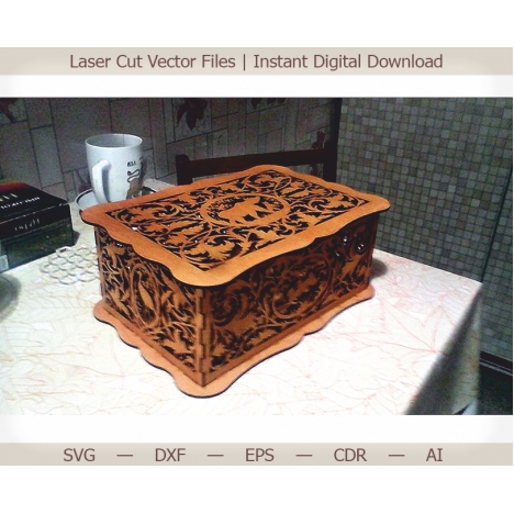 Laser Cut Casket Box Vector File
