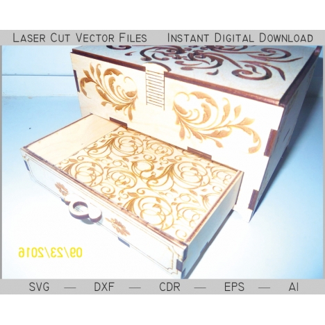 Laser Cut Box with Drawer File