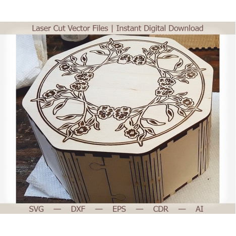 Laser Cut Casket with Roses File
