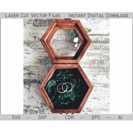 Hexagonal Ring Box Laser Cut File