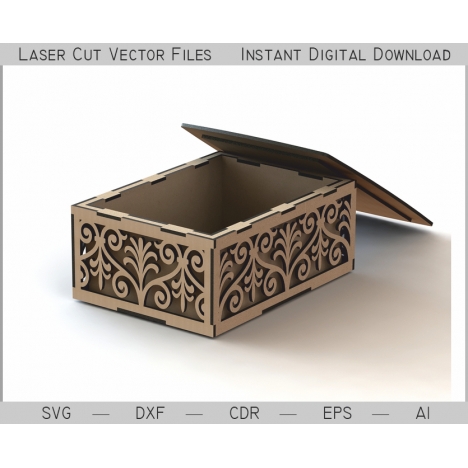 Laser Cut Box with Ornamental Lid