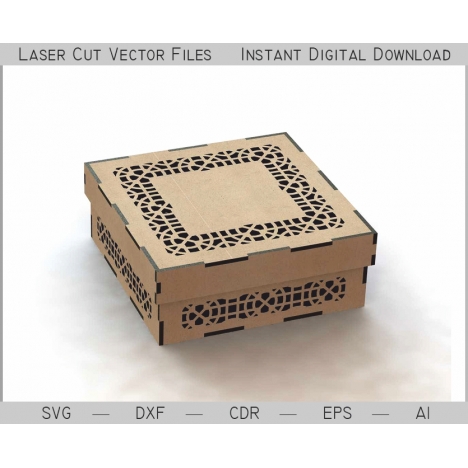 Laser Cut Box File with Ornate Openwork Design