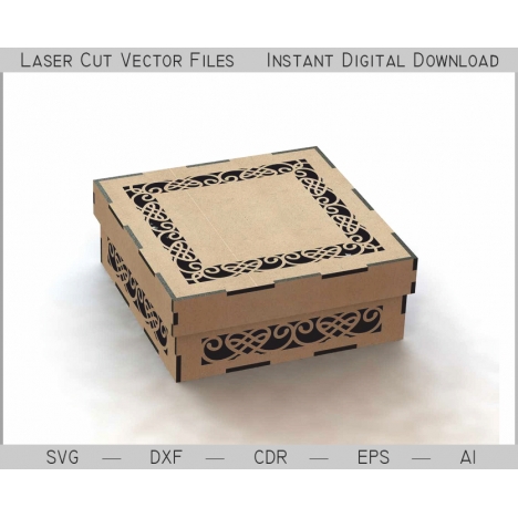 Laser Cut Box with Ornate Cutout Border