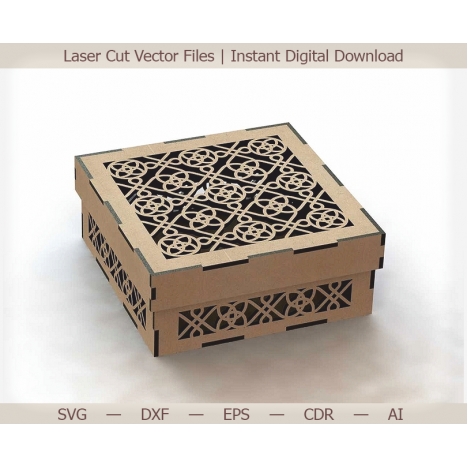 Laser Cut Casket Box SVG DXF Template