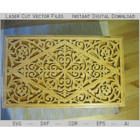Laser Cut Ornate Carved Box File