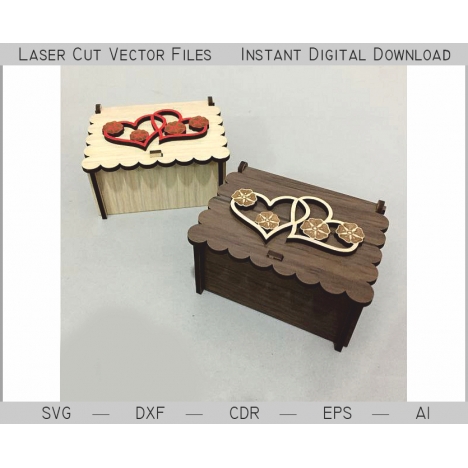 Heart Casket Laser Cut File