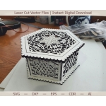 Hexagonal Laser Cut Box Vector File