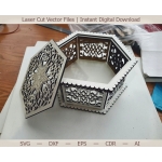Hexagonal Laser Cut Box Vector File