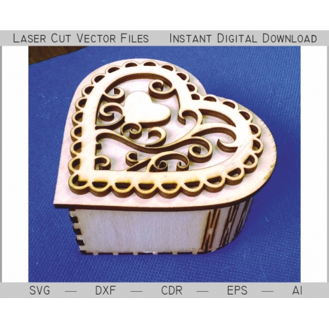 Heart Casket Laser Cut File