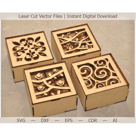 Hinged Lid Box Laser Cut File