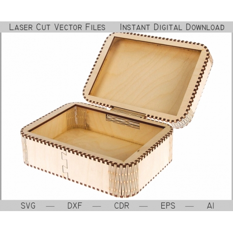 Hinged Wooden Box Laser Cut File