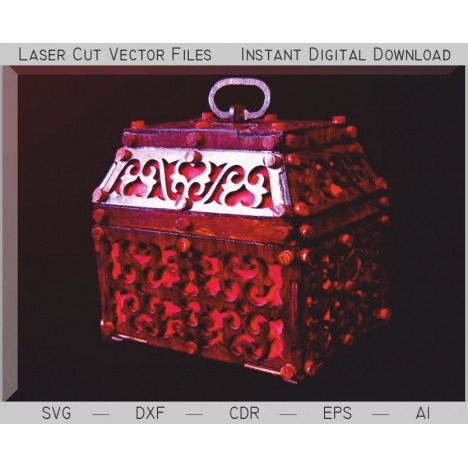 Decorative Casket Chest Laser Cut File